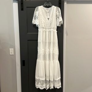 White boho maxi dress